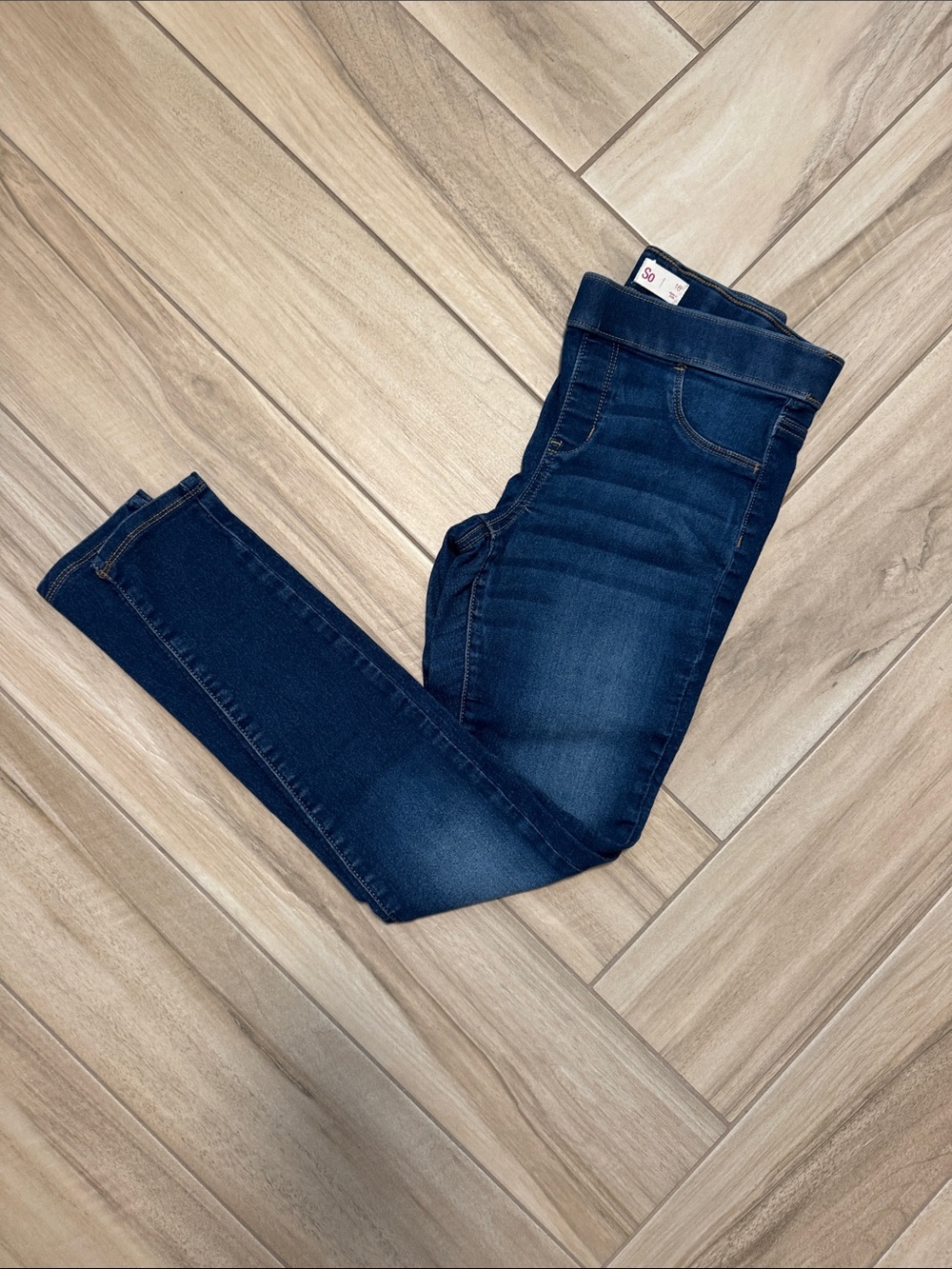 Girls Dark Blue Stretch Pull-On Jeggings